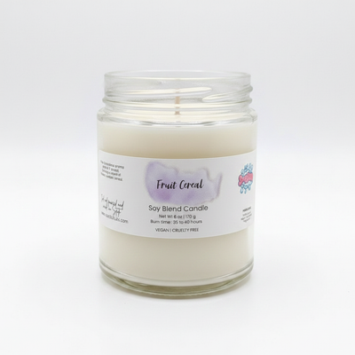 Fruit Cereal Soy Candle – Fruity & Sweet | Fun & Playful Scent - Handmade Tallow Soap in Hamilton, Ohio - Soapyfluffs