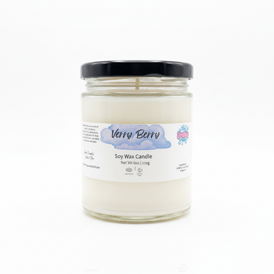 Very Berry Soy Candle - Sweet Strawberry & Vanilla Non-Toxic Candle - Handmade Tallow Soap in Hamilton, Ohio - Soapyfluffs