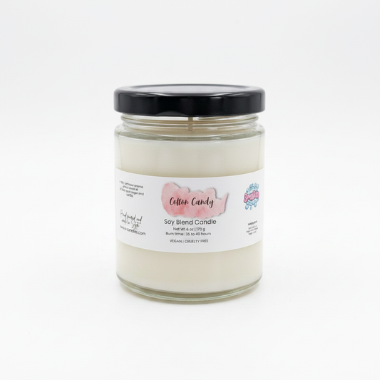 Cotton Candy Soy Candle – Sweet & Fluffy | Whimsical Scent - Handmade Tallow Soap in Hamilton, Ohio - Soapyfluffs