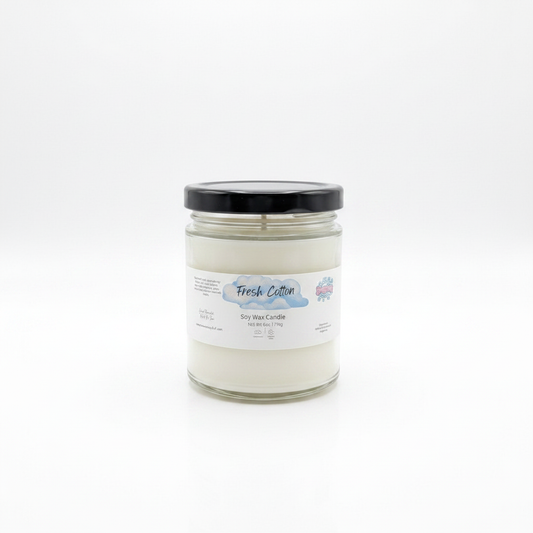 Fresh Cotton Spring Blooms Soy Candle - Clean Linen & Floral Non-Toxic Candle - Handmade Tallow Soap in Hamilton, Ohio - Soapyfluffs